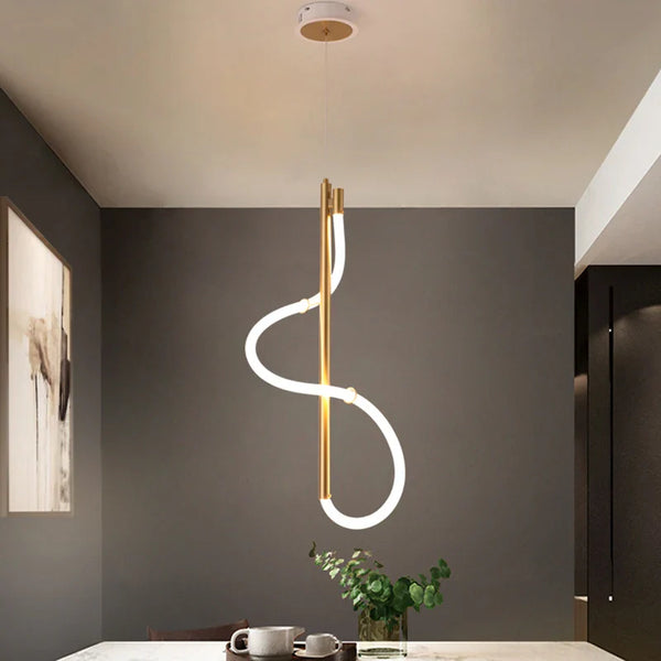 Axyaa Postmodern Nordic LED Strip Pendant Lights for Office and Home