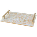 Acrylic Gold Foil Tray with Handle for Cake Desserts by Axya - Elegant Holiday Party Decor