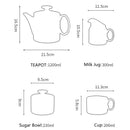 Axya 15-Piece Ceramic Coffee Set with Teapot, Cup, and Saucer
