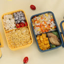 Axyaa Portable Lunch Bento Box with Spoon & Chopsticks - Leakproof Wheat Straw Container