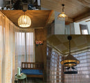 Axyaa Rattan Woven Pendant Light E27 Hanging Lamp for Dining Room Bar