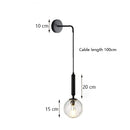 Axyaa Scandinavian LED Wall Lamp Nordic Round Bedside Reading Light E27