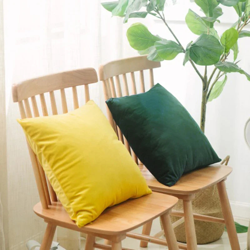 Axyaa Velvet Cushion Cover 45x45cm White - Decorative Pillow Cover for Sofa Home