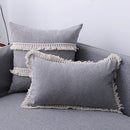 Axyaa Boho Tassled Cushion Cover in Beige/Grey/Blue/Yellow, 30x50cm/45x45cm