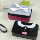 Axyaa Romantic Couple Lunch Box: Creative Microwave Bento with Tableware, 600ml
