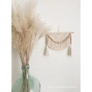 Axyaa Macrame Wall Hanging with Wood Beads and Tassels, Handmade Woven Decor for Home Office