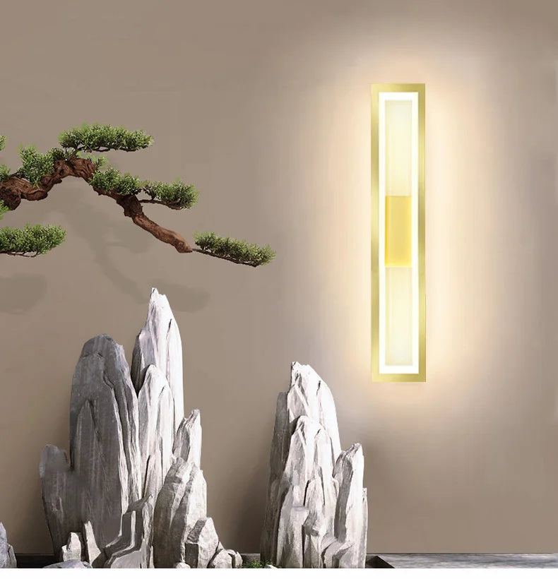 Wall Mounted LED Sconce Light for Outdoor Modern Garden Porch, Axyaa Gold Black Luminaires