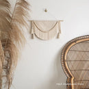 Axyaa Macrame Wall Hanging Tapestry with Wood Beads and Tassels - Handmade Woven Decor