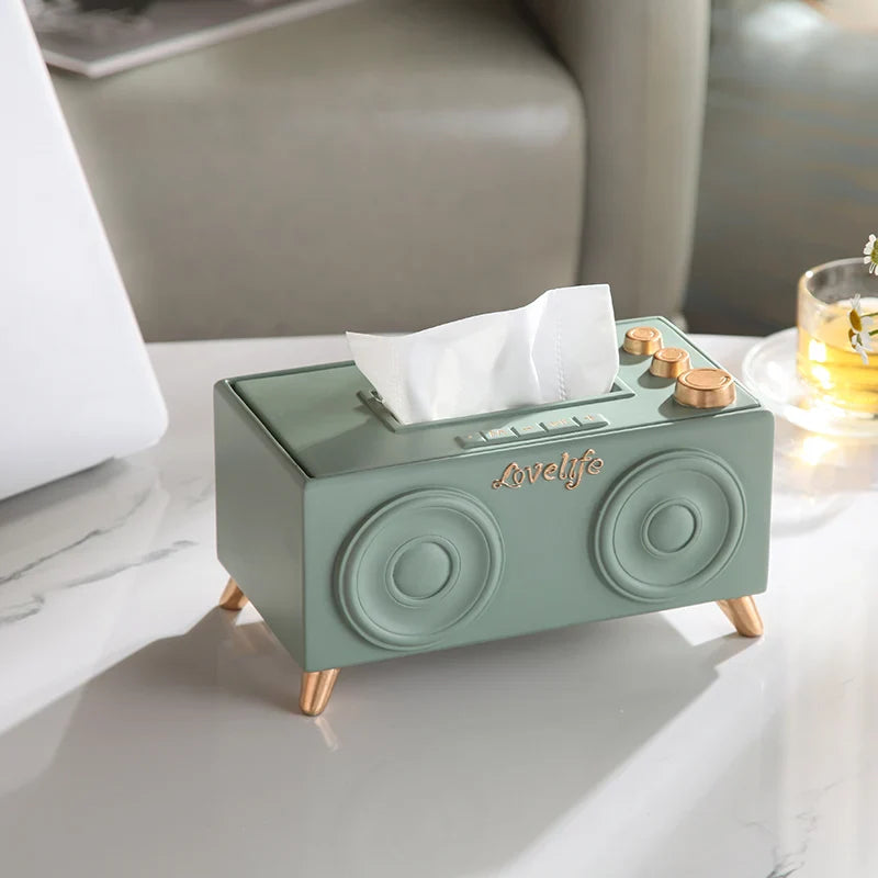 Axya Speaker-Shaped Tissue Box: Creative Desktop Storage & Decor