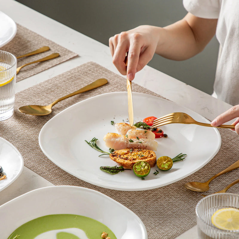 Axya™ Esmer Opal Glass Dinner Set: Dinner, Soup, Dessert Plate Set - 18/36-Piece Durable Collection