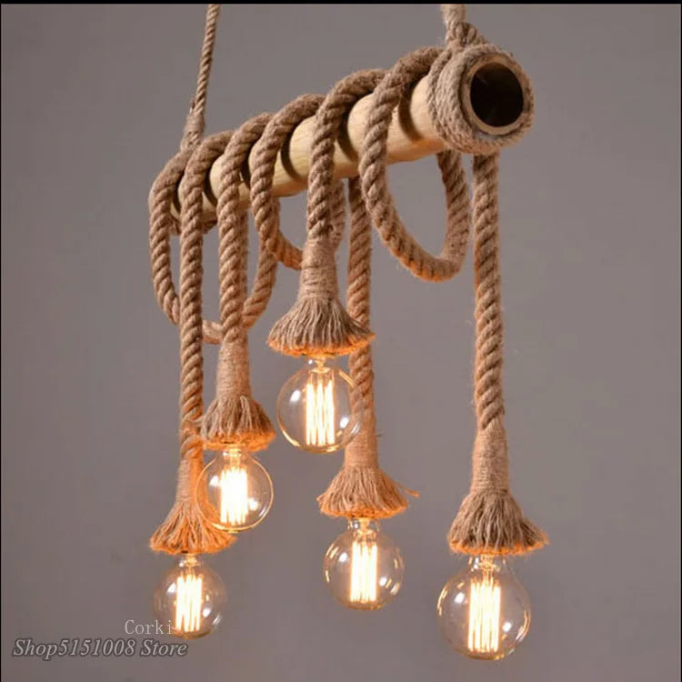 Bamboo Pendant Lights by Axyaa - Unique Loft Lighting for Kitchen and Bar Decor