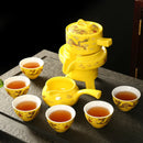 Axya Ceramic Chinese Tea Set for 6 People, Complete Kung Fu Travel Teacup Set