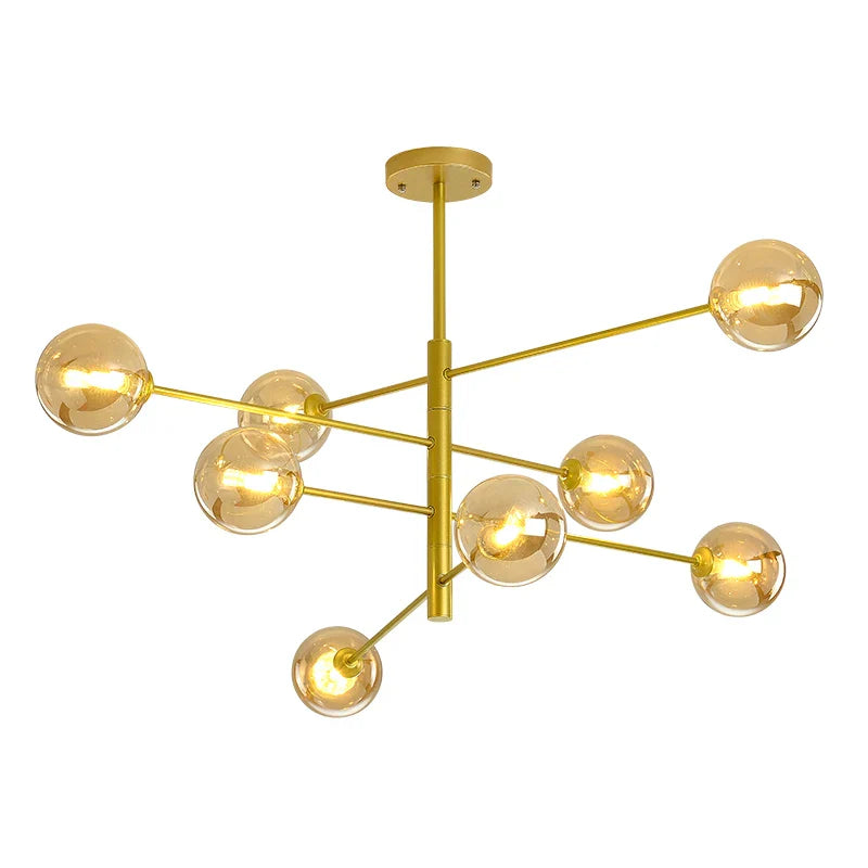 MDWELL G9 LED Chandelier Black/Gold Modern Pendant Lighting for Living Room, Bedroom - Axyaa