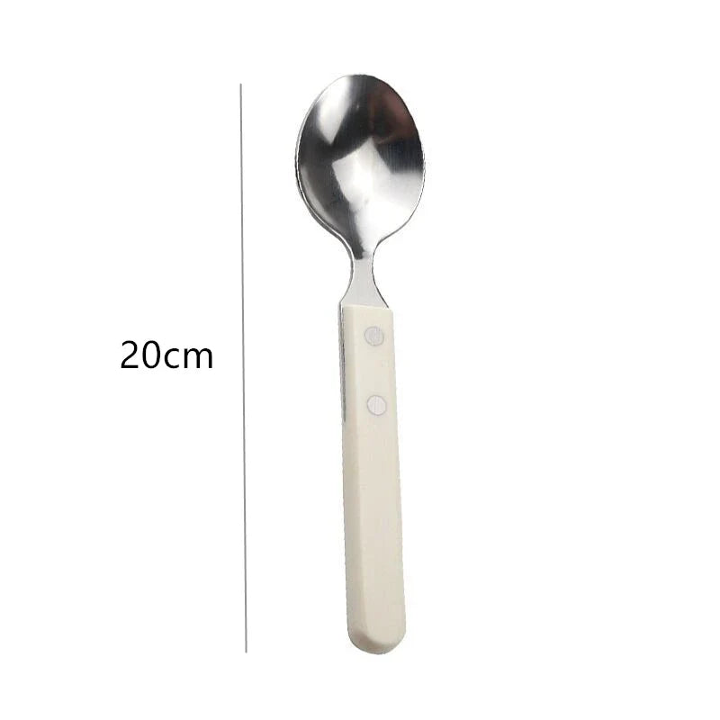 Axyaa Stainless Steel Ivory White Handle Cutlery Set for Home Dining