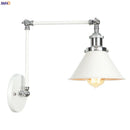 Axyaa Loft Industrial Swing Arm Wall Lamp with Vintage Edison Bulb