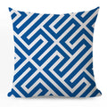 Axyaa Blue Geometric Cotton Linen Pillow Cover for Luxury Home Decor