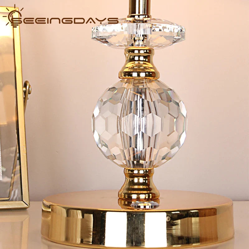 Axyaa Crystal Ball Table Lamp For Bedroom Living Room - Modern European Style