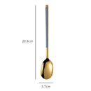 Axyaa Stainless Steel Long Coffee Spoon Set Vintage Tableware Teaspoons Dessert Ice Cream