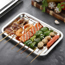 Axyaa Stainless Steel BBQ Tea Serving Tray Steamed Rice Sausage Plate Grill Meat Utensils