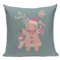 Axyaa Christmas Deer Snowman Cartoon Cushion Cover - Festive Decor Pillowcase