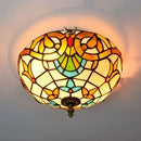 Axyaa Stained Glass Round Ceiling Light for Asile, Bedroom, Kitchen