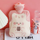 Axyaa Kawaii Bear Hot Water Bottle Plush: Cute, Reusable, Portable Warmers