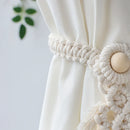 Axyaa Macrame Curtain Tiebacks with Bead, Boho Room Decor, Home Decoration Gift