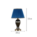 Axyaa Hand Painted Ceramic Blue Desk Lamp - Antique American Style
