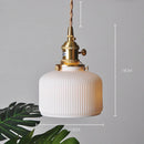 Axyaa Nordic White Ceramic LED Pendant Light with Knob Switch - Modern Copper Hanging Lamp