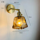 Axyaa Green Glass Copper Wall Sconce Modern Nordic Lighting