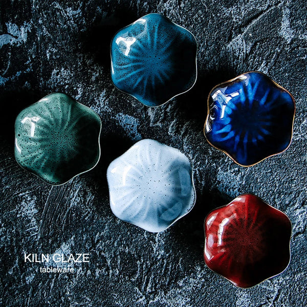 Axya Ceramic Japanese Style Small Dish Set for Sauces and Condiments
