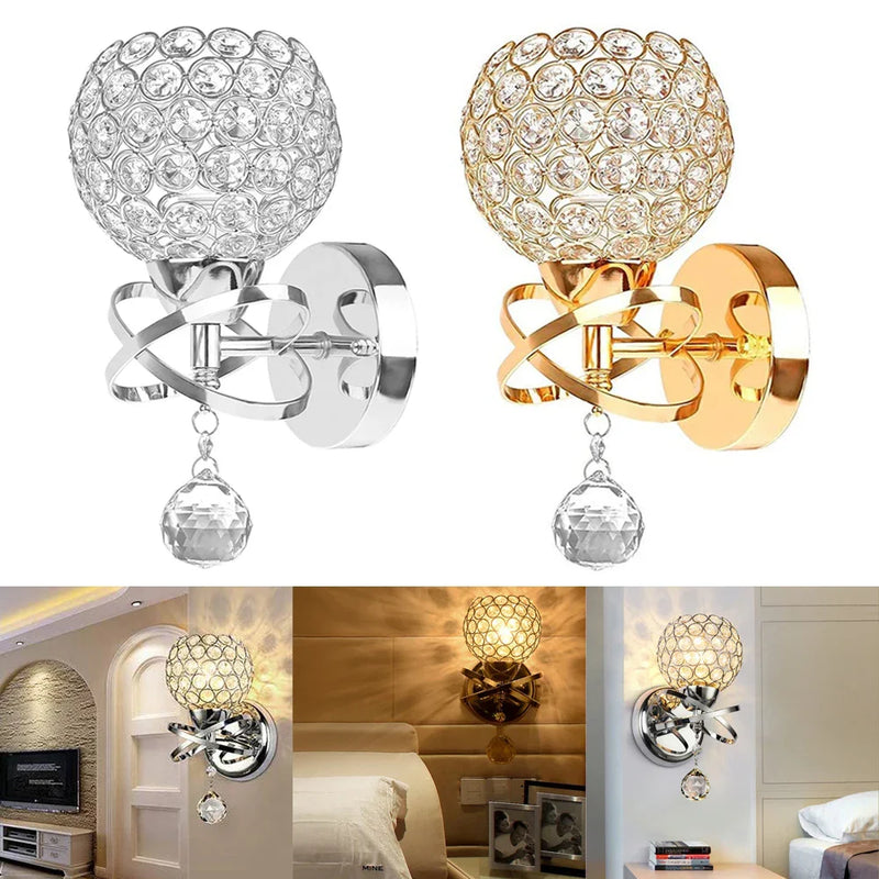 Axyaa Crystal Wall Sconce Light Fixture for Home Bedroom Decor