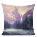 Axyaa City Landscape Oil Painting Cushion Cover | Autumn Winter Art Decor Pillow Case