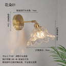 Axyaa Nordic Brass Wall Lamp Small Copper Glass LED Wall Sconce