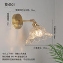 Nordic Brass Wall Lamp Small Copper Glass LED Wall Sconce – Axyaa