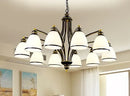 Axyaa American Country Iron Chandelier with White Glass - Ideal for Suspension Lighting in Any Room