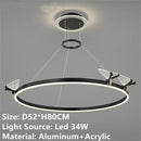 Axyaa Modern Gold Coffee Black Butterfly Chandelier with Rings Home Lighting