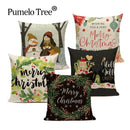 Axyaa Christmas Deer Snowman Cartoon Cushion Cover - Festive Decor Pillowcase