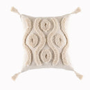 Axyaa Beige Tufted Tassel Pillow Cover 18x18" 12x20" for Couch Bed Living Room