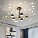 Axyaa Modern Stars Chandelier Ring Light LED Scandinavian Style for Living Room & Kids Room