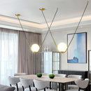 Axyaa Nordic Glass Ball Pendant Light - Minimalist Golden Black Line Lamp