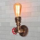 Axyaa Industrial Rust Water Pipe Wall Sconce Single-Head Bedside Lamp