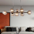 Axya Gray Glass Pendant Lights: Modern Rustic Chandelier for Kitchen, Restaurant, and Bar