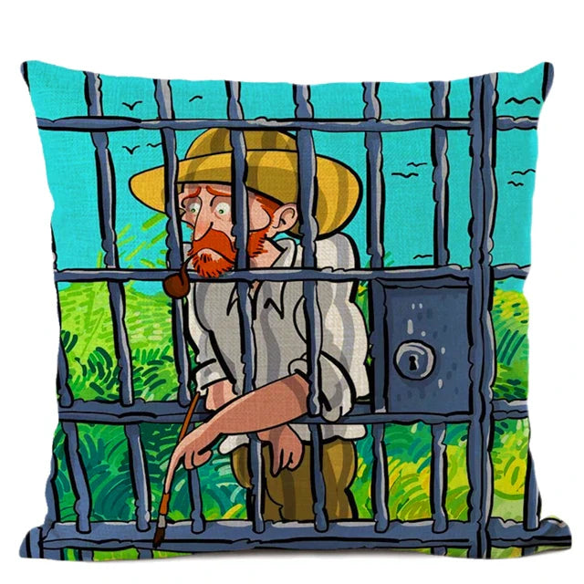 Van Gogh Self Portrait Cushion Cover by Axyaa - Home Decor