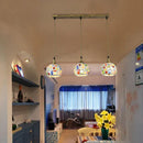 Axyaa Tiffany Turkey Pendant Lamp: Colorful Mosaic Chandelier for Kitchen, Restaurant, Bar
