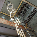 Axyaa Golden LED Crystal Chandelier for Living Room and Staircase