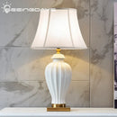 Axyaa White Ceramic Table Lamp for Bedroom Night Light décor