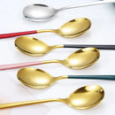 Axyaa Stainless Steel Golden Teaspoons with Long Handle - Kitchen Tableware