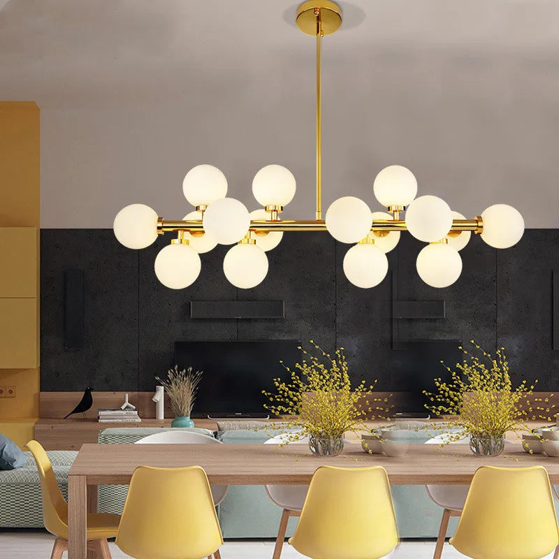 Designer Molecule Glass Pendant Lamp for Living Room by Axyaa