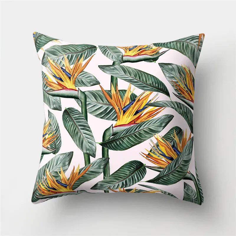 Axyaa Tropical Plants & Hibiscus Flower Pillow Cover Collection